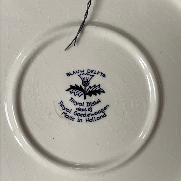 Holland America Line- The Inaugural Ms Rotterdam VI 1997 Blauw Delft Plate - EUC - Picture 8 of 8